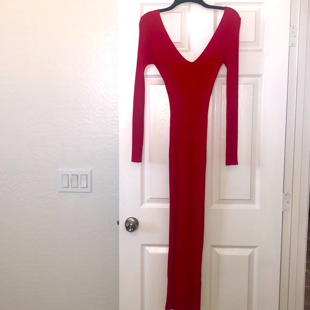 Long red dress- Bodycon